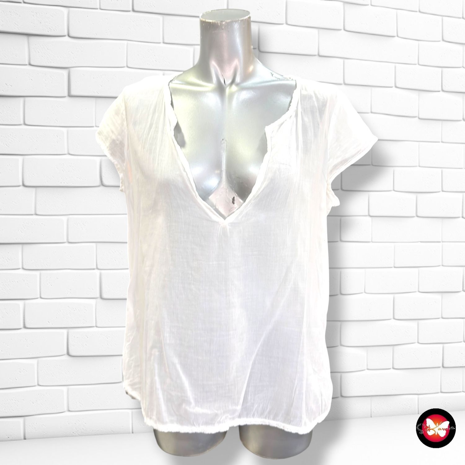 Blusa traslúcida ESE O ESE color Blanco Talla ÚNICA
