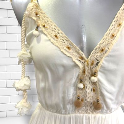 **HOY** Vestido boho  color Blanco roto Talla ÚNICA
