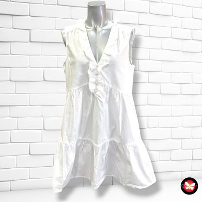 **HOY** Vestido sin mangas con volantitos  color Blanco Talla S