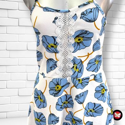 Vestido de tirantes color Blanco y celeste Talla S