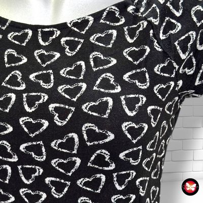 Vestido estampado corazones EASY WEAR color Negro y blanco Talla 38 (pequeña)