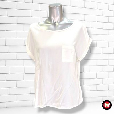**HOY** Blusa de manga corta con bolsillito ATMOSPHERE color Blanco Talla 40