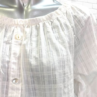 **HOY** Blusa escote barco color Blanco Talla ÚNICA