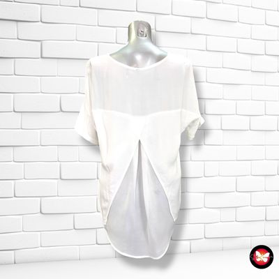 **HOY** Blusa con espalda traslucída color Blanco Talla ÚNICA