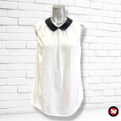 **HOY** Blusa con cuello babero STRADIVARIUS color Blanco y negro Talla L
