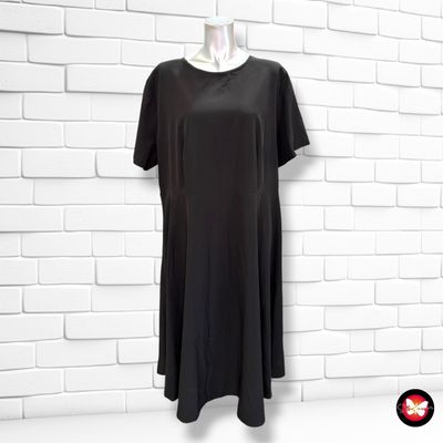 **HOY** Vestido midi de manga corta SHEIN CURVE color Negro Talla 2XL