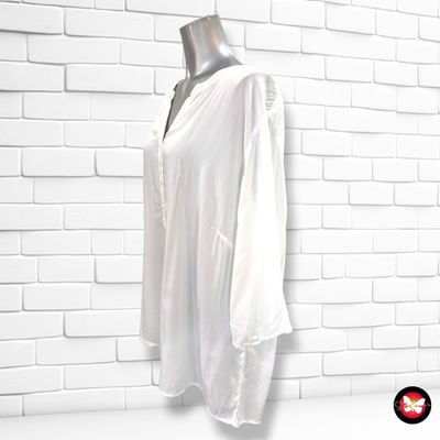 Blusa básica de media manga color Blanco Talla ÚNICA GRANDE