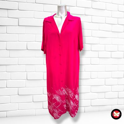 **HOY** Vestido midi camisero color Fresa Talla XL