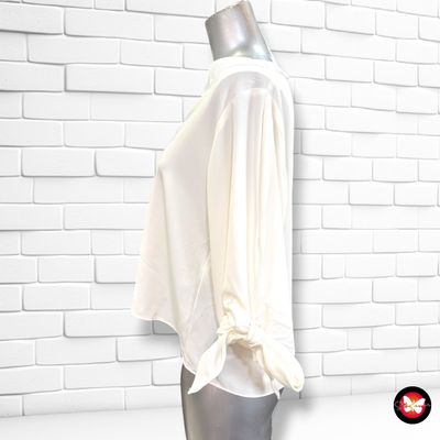 **HOY** Blusa con lazos en las mangas ZARA color Blanco Talla S (grande)
