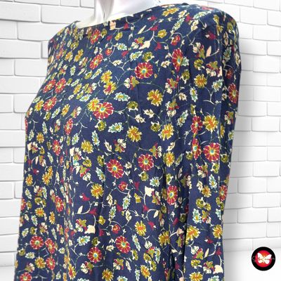 **HOY** Vestido de florecitas color Azul y varios Talla L