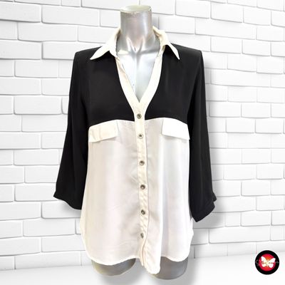 **HOY** Camisa de media manga BRUJHA’S color Blanco y negro Talla S