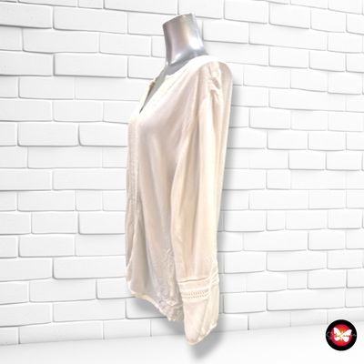 **HOY** Blusa de manga larga de bambula color Blanco roto Talla ÚNICA