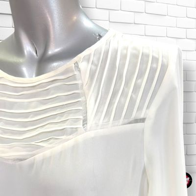 **HOY** Blusa de manga larga traslúcida TINTORETTO color Blanco roto Talla 40