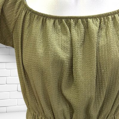 **HOY** Vestido escote barco CLOCKHOUSE color Verde oliva Talla L