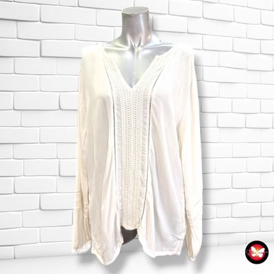 **HOY** Blusa de manga larga de bambula color Blanco roto Talla ÚNICA