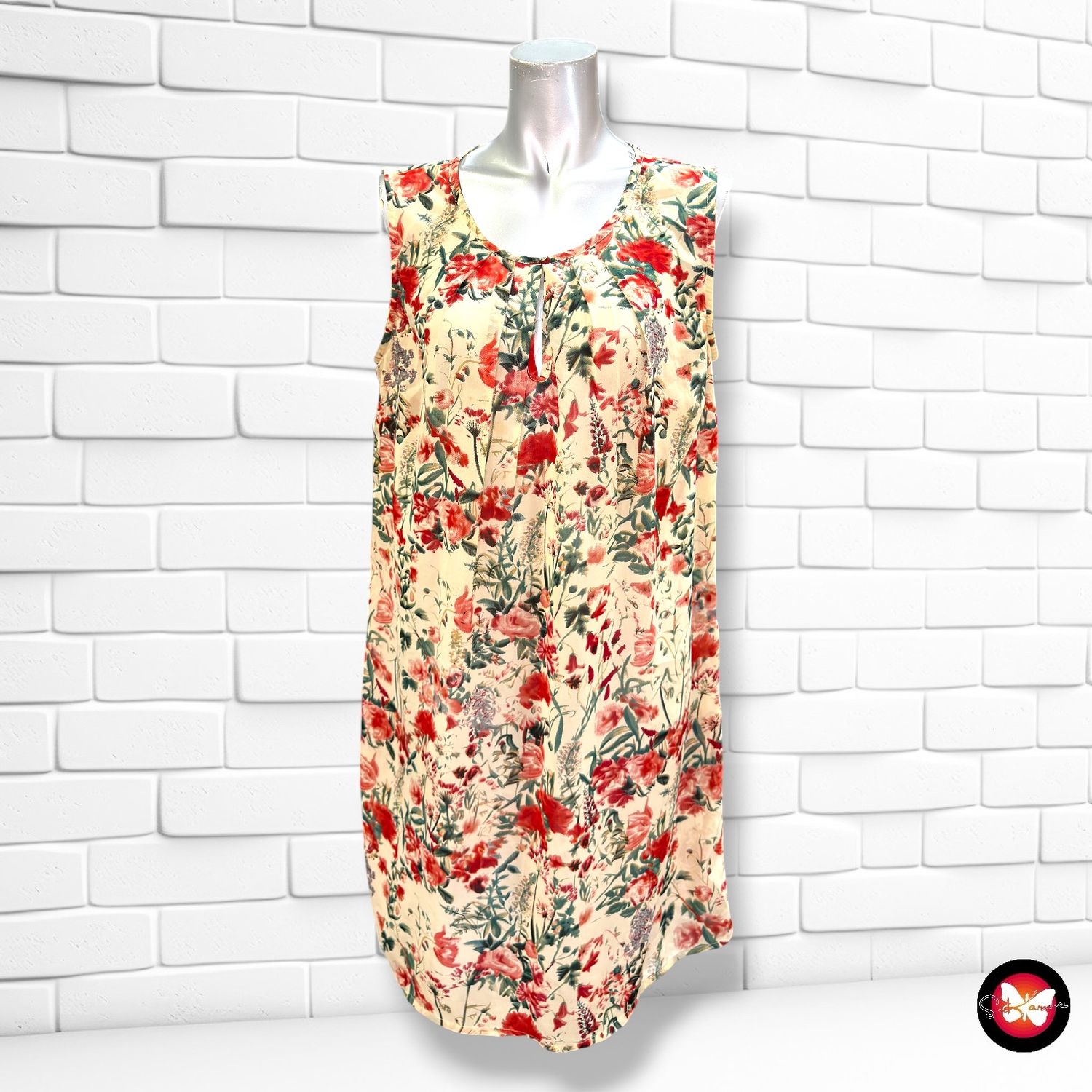 Vestido traslúcido de flores MD’M color Varios Talla 44