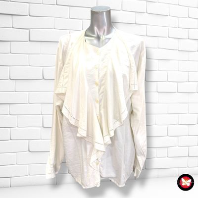 **HOY** Camisa de manga larga con volantes LOUIS LONDON color Blanco roto Talla 40 (grande)