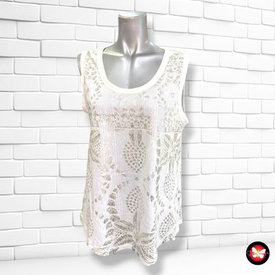 **HOY** Camiseta de tirantes CUSTO BARCELONA color Blanco y plateado Talla XL (pequeña)
