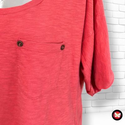 **HOY** Camiseta de manga corta con bolsillo BERSHKA color Ladrillo Talla M