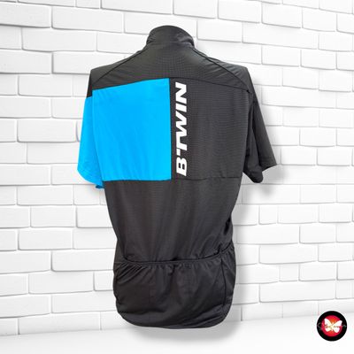 **HOY** Camiseta deportiva ciclista B’TWIN color Negro y turquesa Talla Hombre M