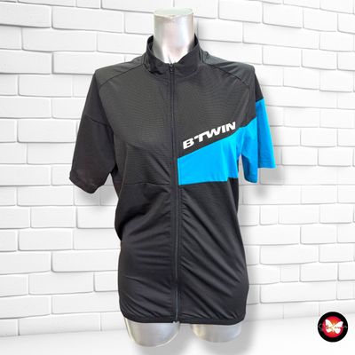 **HOY** Camiseta deportiva ciclista B’TWIN color Negro y turquesa Talla Hombre M