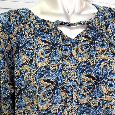 **HOY** Vestido largo de manga larga color Azul marino y verde Talla XXL