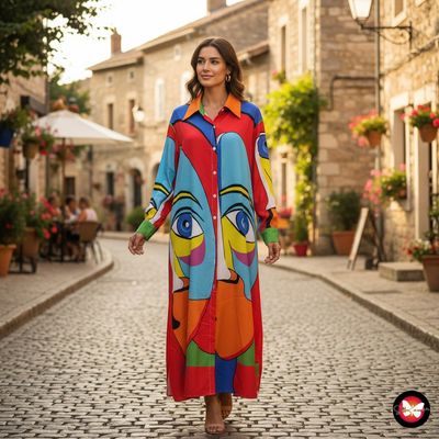 **HOY** Vestido largo camisero color Varios Talla XL