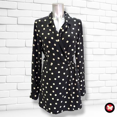 Mono corto de lunares STRADIVARIUS color Negro y crema Talla M