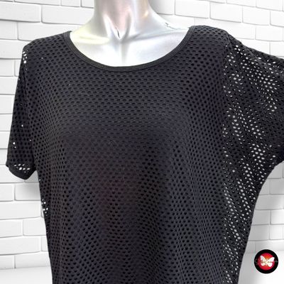 **HOY** Blusa corte mariposa de rejilla MAXI BLUE. color Negro Talla 42/44