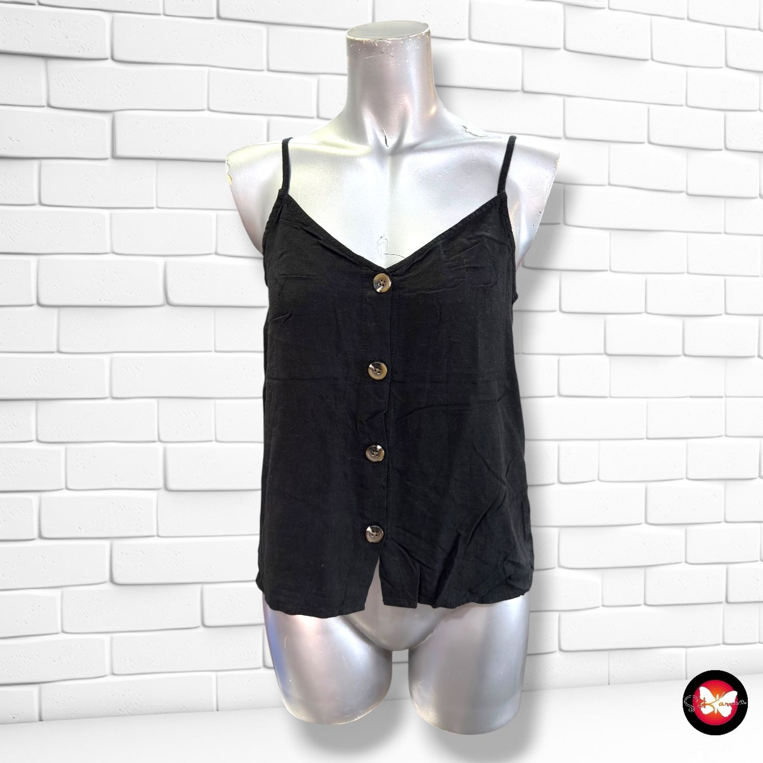 Blusa de tirantes con botones PIMKIE color Negro Talla S