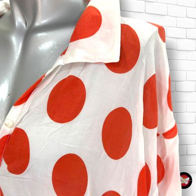 **HOY** Camisa con maxi lunares CPM DUE color Blanco y naranja Talla 54