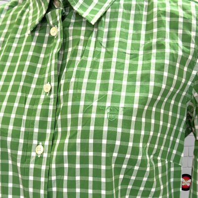 **HOY** Camisa de manga larga de cuadritos GANT color Verde y blanco Talla 36/38