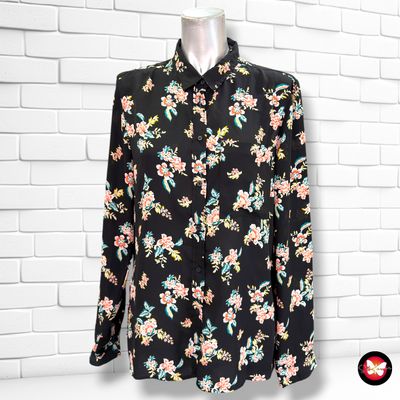 **HOY** Camisa de manga larga de florecitas LEFTIES color Negro y varios Talla M