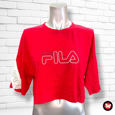 **HOY** Camiseta de manga corta cropped FILA color Rojo y blanco Talla S