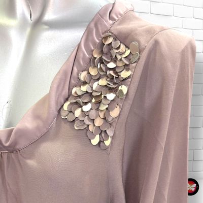 **HOY** Blusa de media manga con lentejuelas ESPRIT color Gris Talla 38