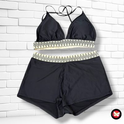 **HOY** Bikini SHEIN color Negro y hueso Talla 2XL