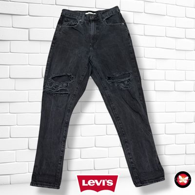 **HOY** Pantalón HIGH WAISTED MOM JEAN LEVI’S color Negro vaquero Talla S/M (W27)