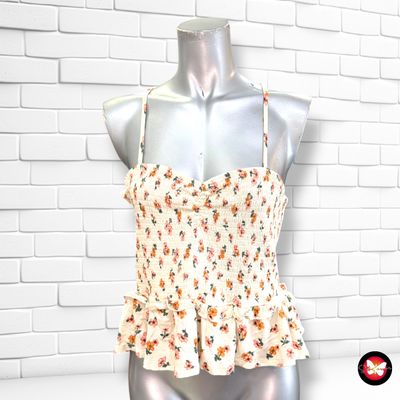**HOY** Crop top de florecitas PRIMARK color Crema y varios Talla XL