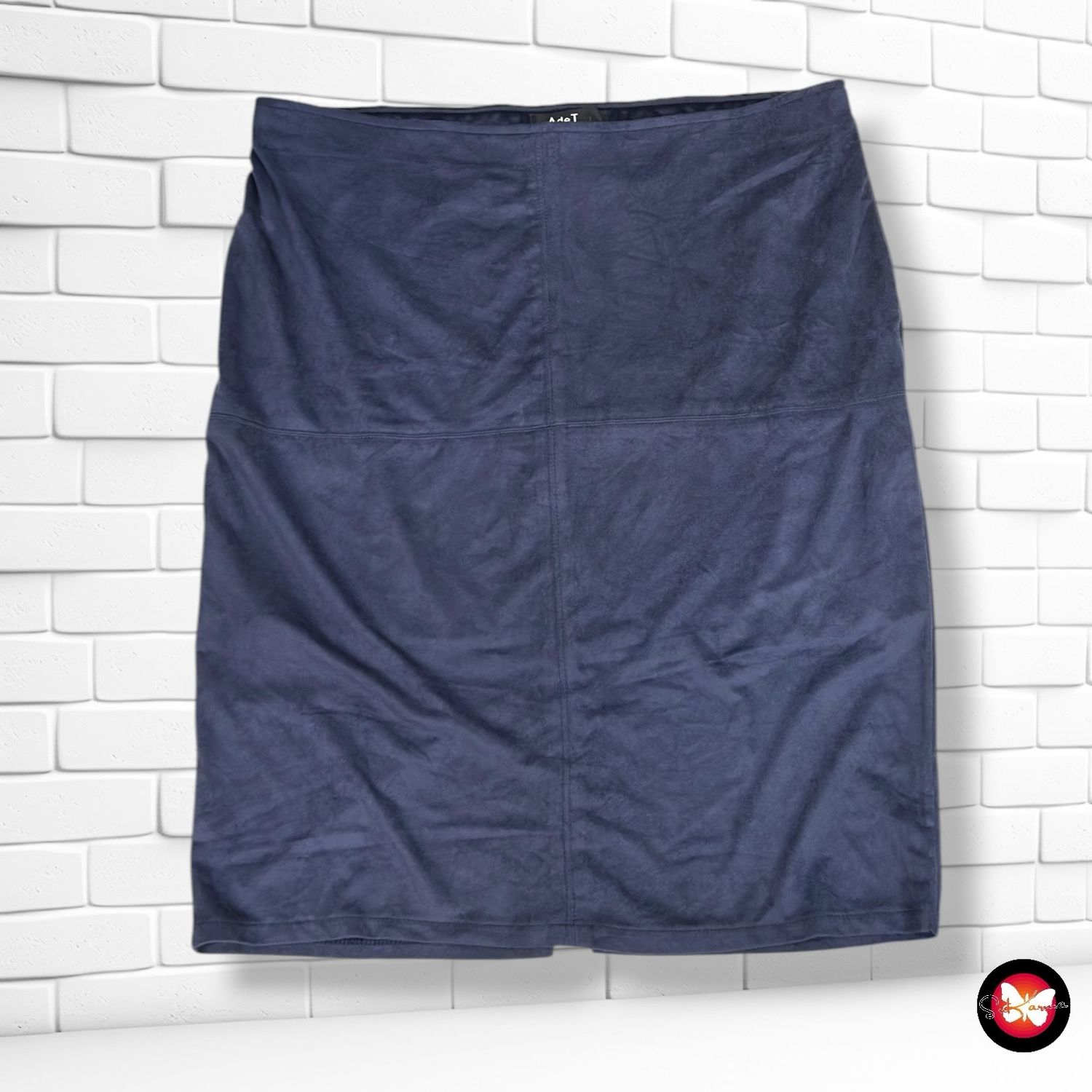 Falda de antelina AdeT color Azul marino Talla M