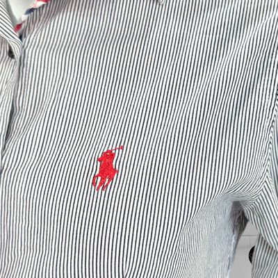 **HOY** Camisa de manga larga de rayitas POLO RALPH LAUREN color Blanco y azul Talla M (pequeña)