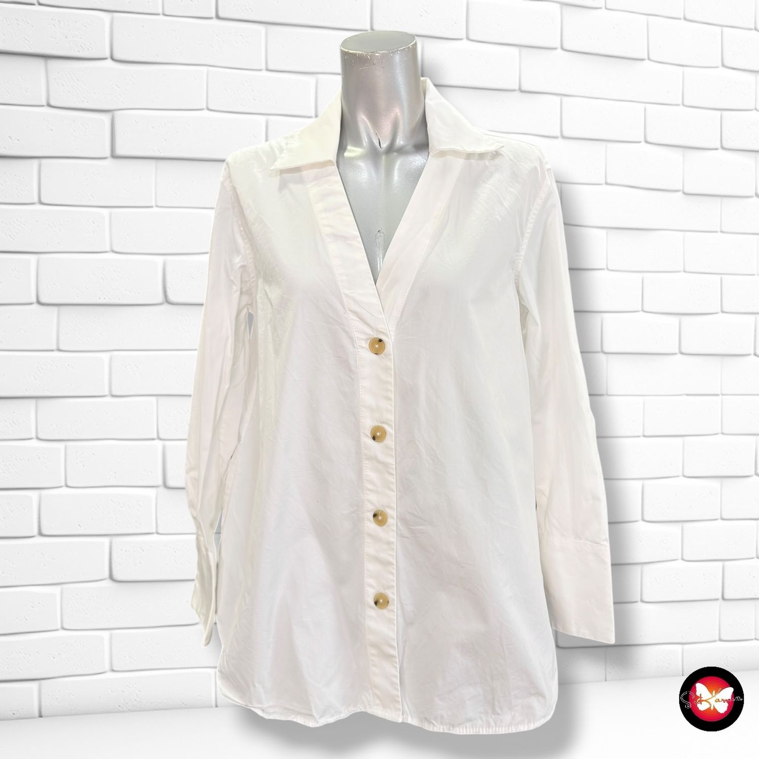 Camisa de manga larga MASSIMO DUTTI color Blanco Talla 38 (grande)