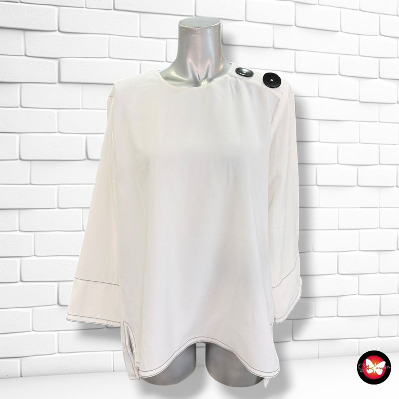 Blusa de manga larga ZARA color Blanco Talla L