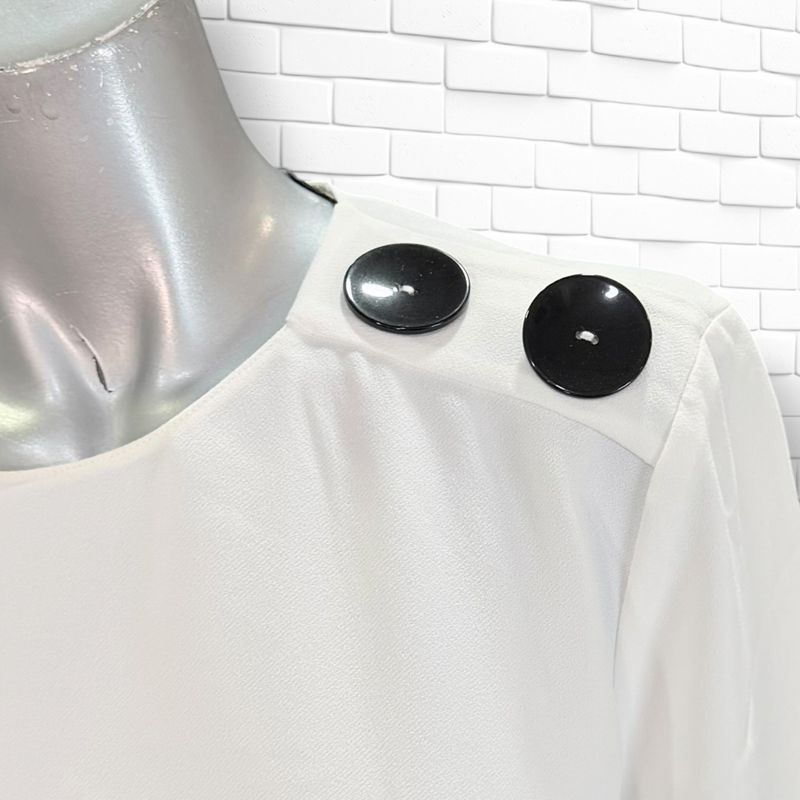 Blusa de manga larga ZARA color Blanco Talla L