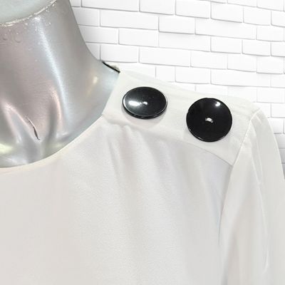 **HOY** Blusa de manga larga ZARA color Blanco Talla L