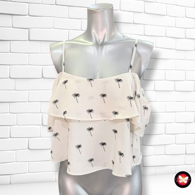 **HOY** Blusa de hombros descubiertos DIVIDED color Blanco roto y negro Talla 36