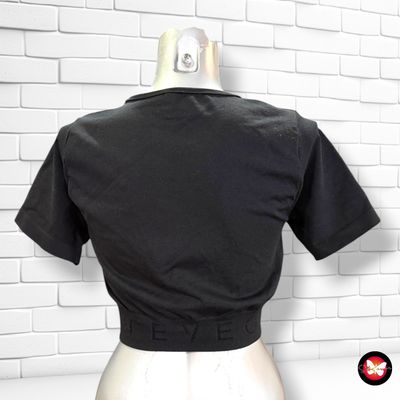 **HOY** Camiseta deportiva cropped con relleno TEVEO color Negro Talla L