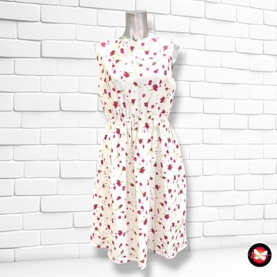 **HOY** Vestido sin mangas  color Blanco y fresa Talla S