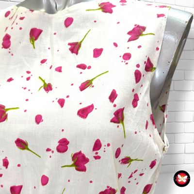 **HOY** Vestido sin mangas  color Blanco y fresa Talla S