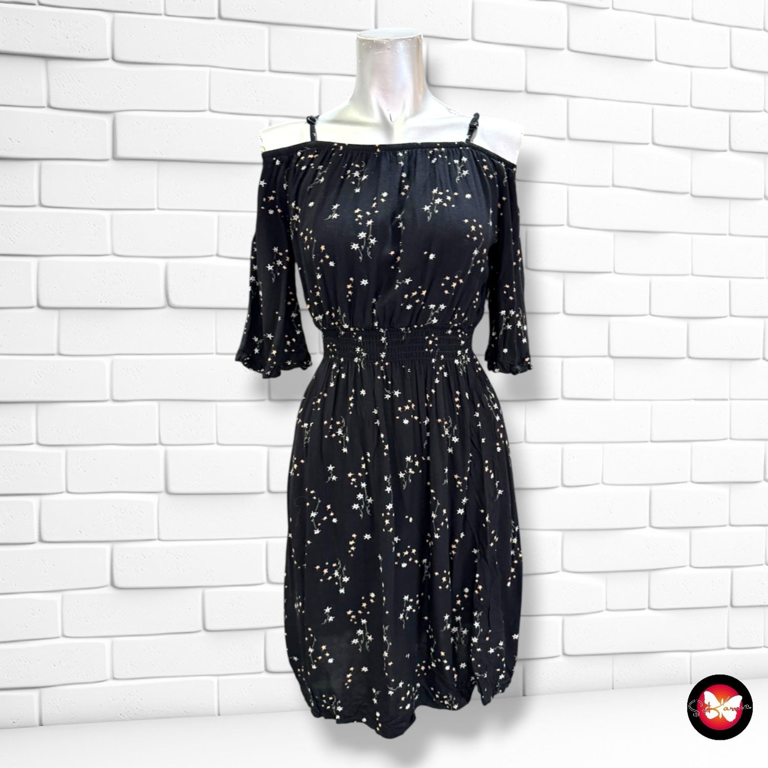 **HOY** Vestido con hombros descubiertos CLOCKHOUSE color Negro y varios Talla 34