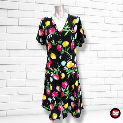 **HOY** Vestido camisero de flores C&amp;A color Negro y varios Talla 42